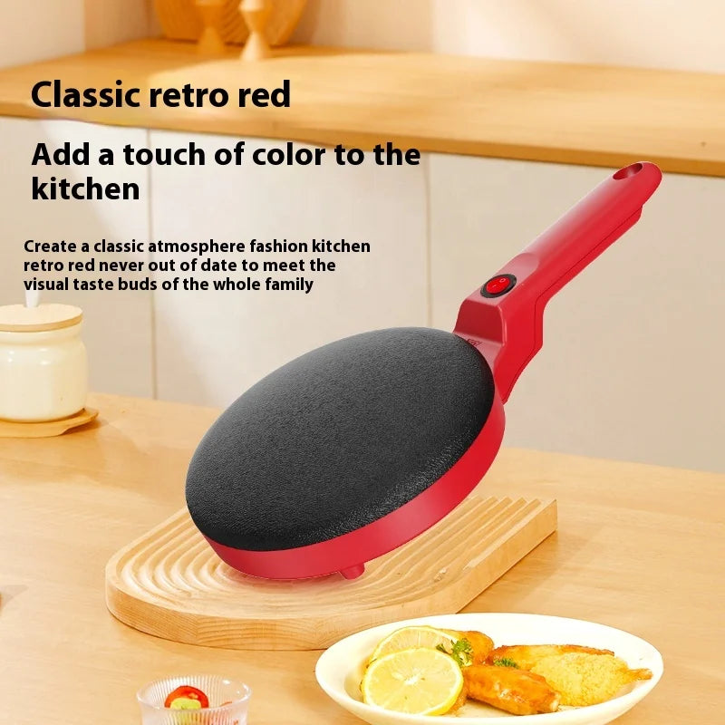 Pro Non-Stick Electric Crepe Maker Pan with Auto Thermostat, Perfect Even Heat & Dipping Plate