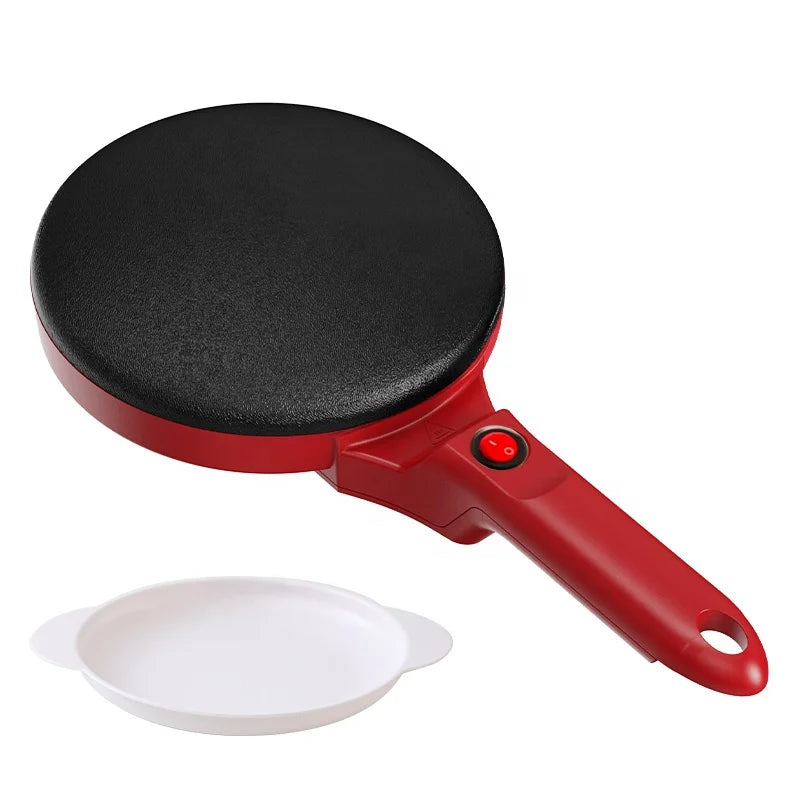 Pro Non-Stick Electric Crepe Maker Pan with Auto Thermostat, Perfect Even Heat & Dipping Plate