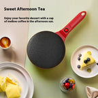 Pro Non-Stick Electric Crepe Maker Pan with Auto Thermostat, Perfect Even Heat & Dipping Plate