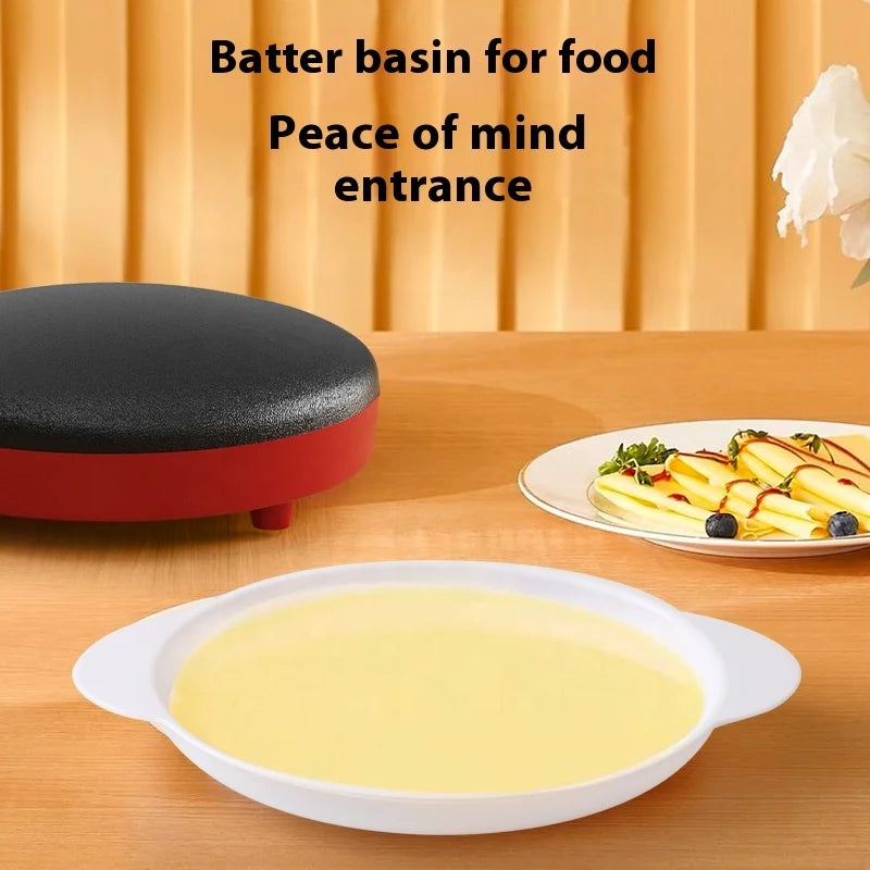 Pro Non-Stick Electric Crepe Maker Pan with Auto Thermostat, Perfect Even Heat & Dipping Plate